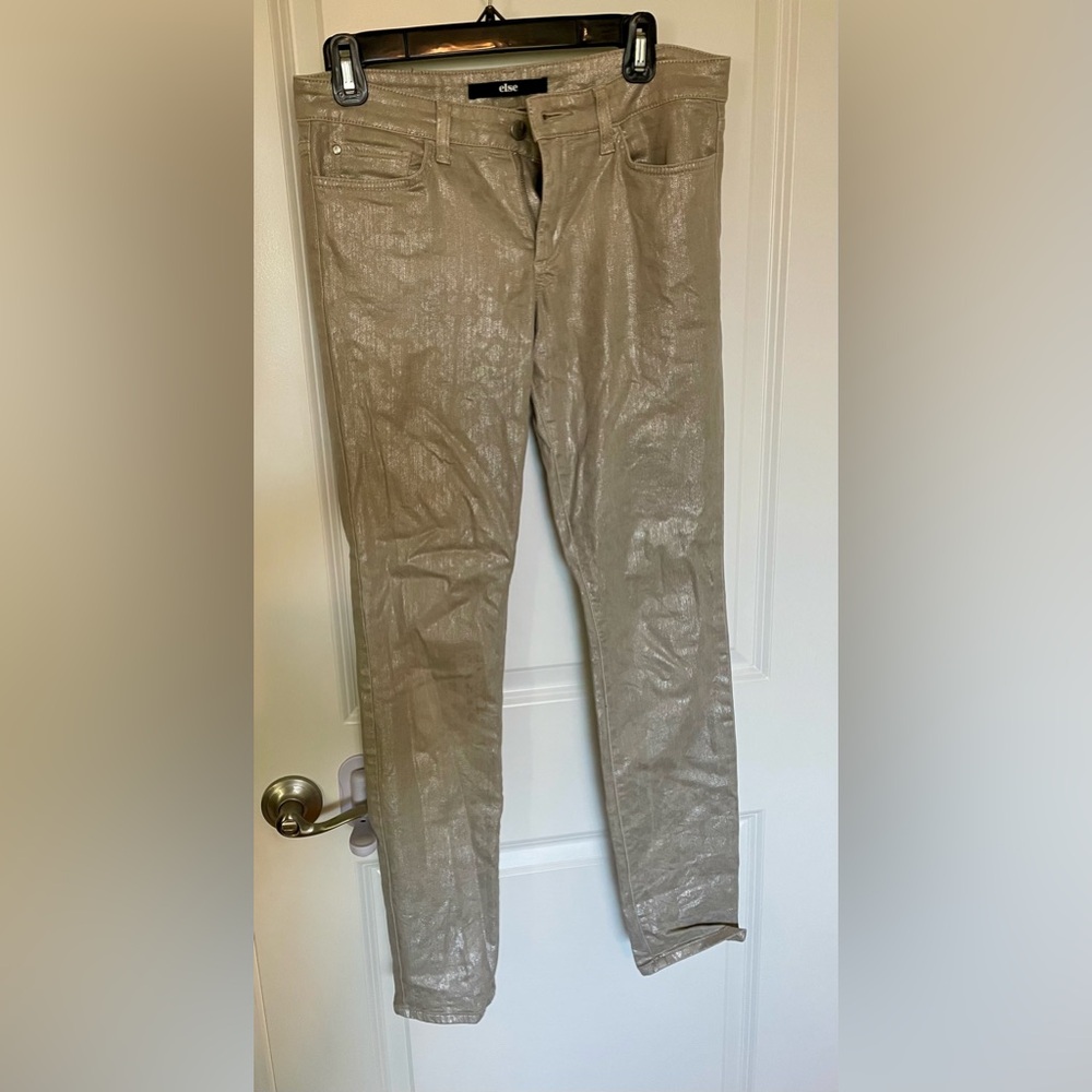 Else Metallic Skinny Jeans - Gold
